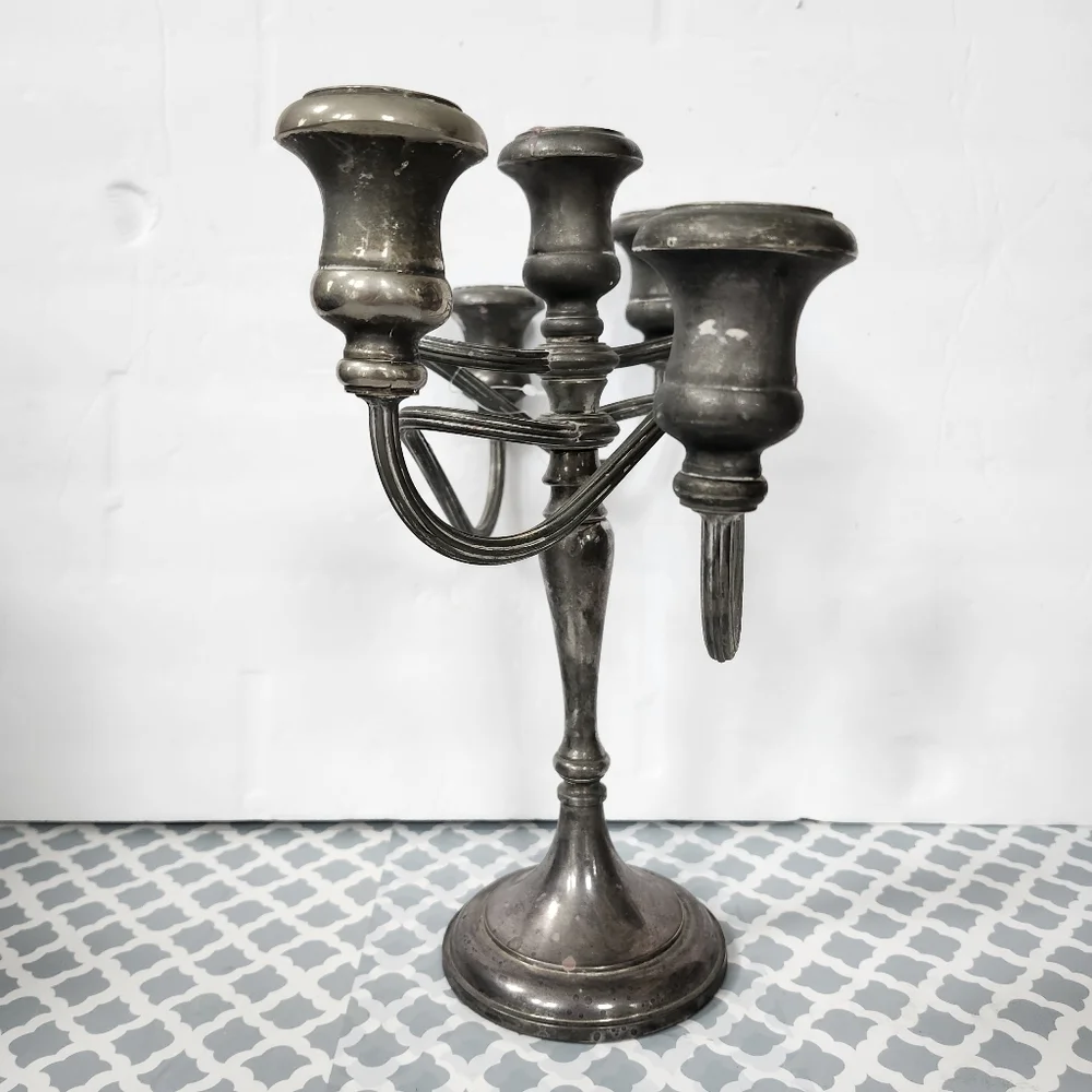 Silverplate Candelabra 5 Branch
